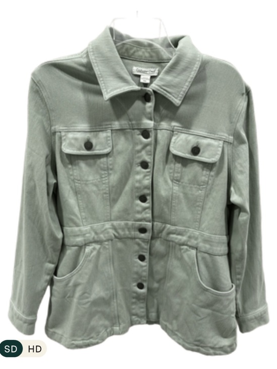 Coldwater Creek Jackets & Blazers - Coldwater Creek Sage Green 4-Pocket Utility Denim Jacket (Size Petite XL) NWT